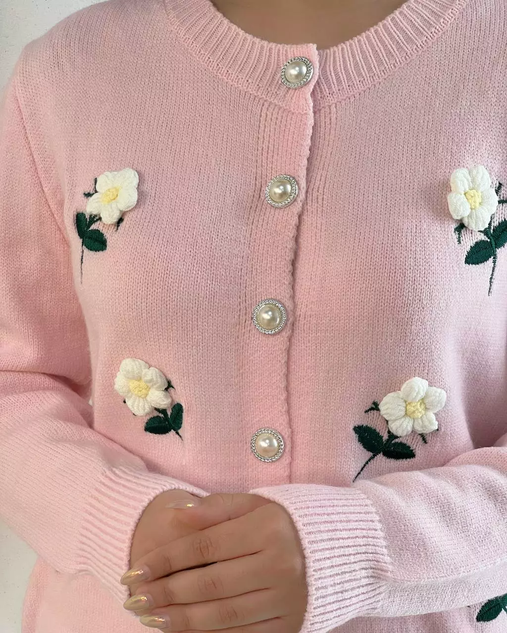 ژاکت بافت گل برجسته کد 5298