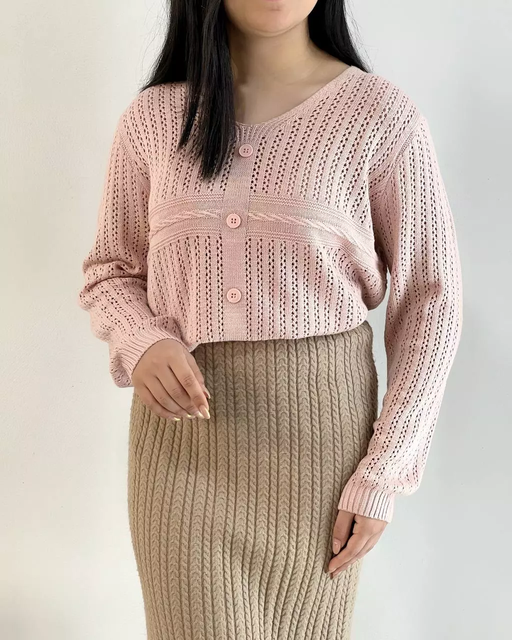 پلیور بافت قلاب بافی کد 5302