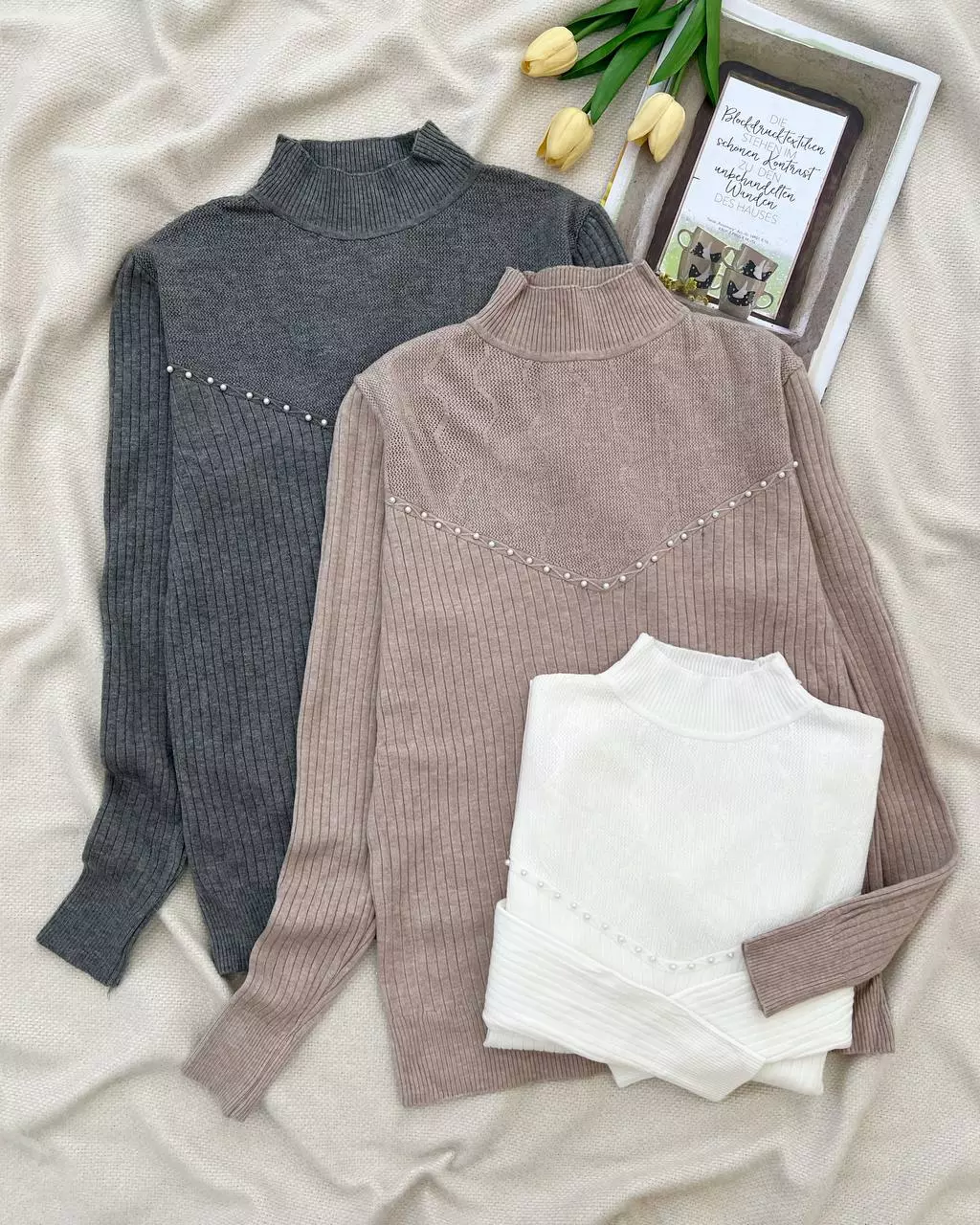 پلیور بافت سینه مروارید کد 5303