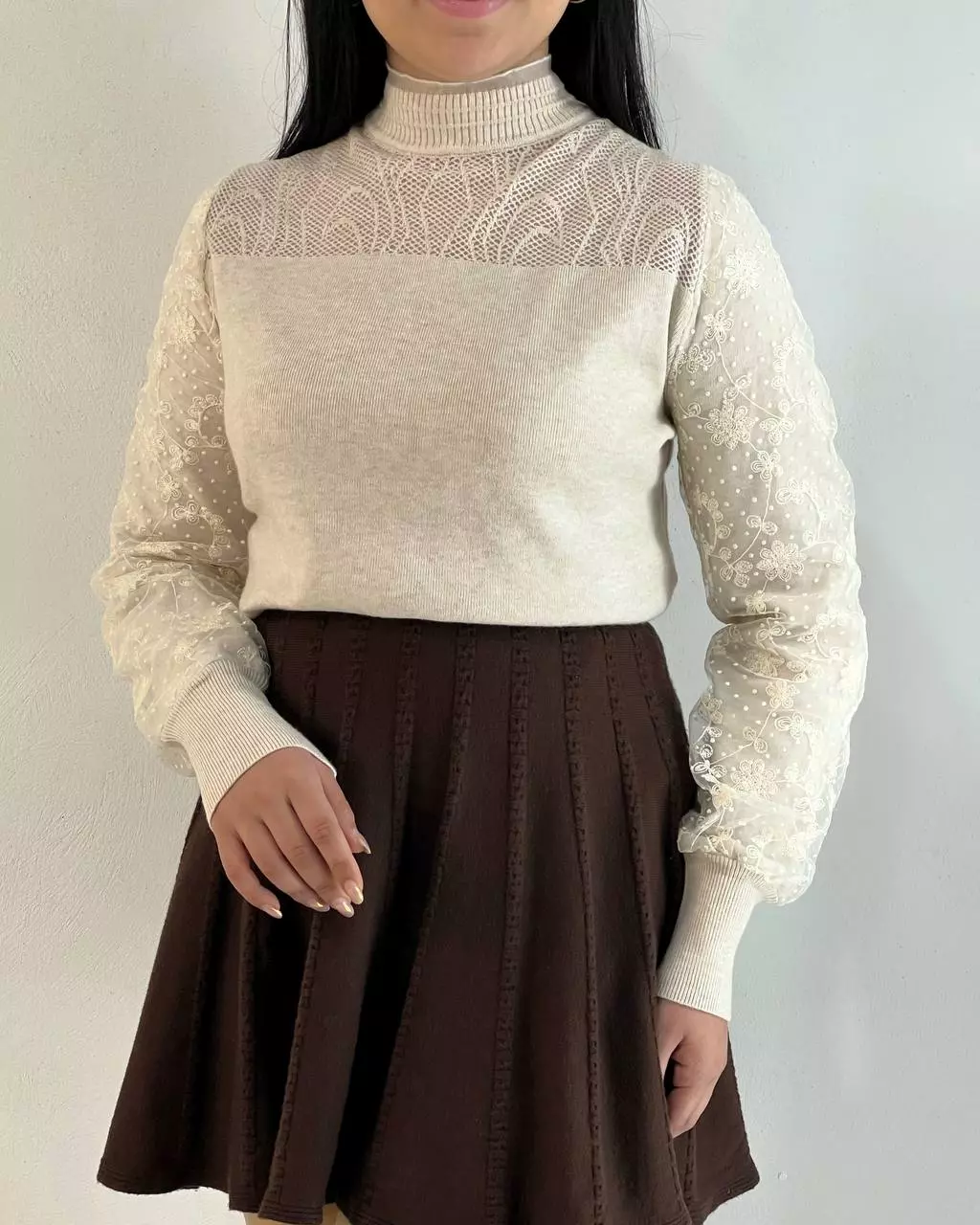 پلیور بافت آستین کارشده 3 رنگ کد 5305