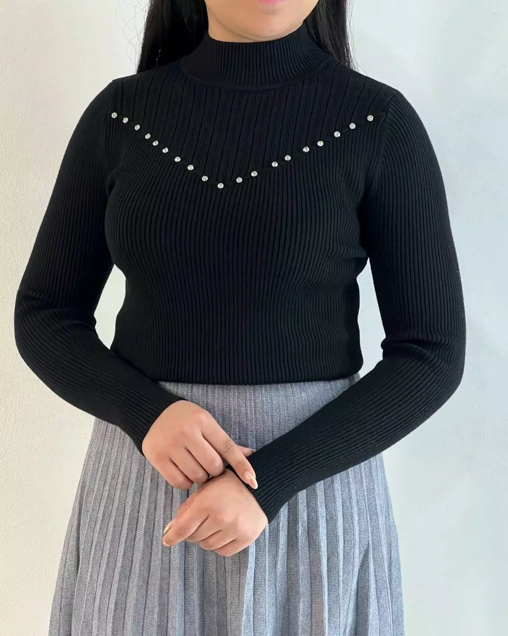 پلیور بافت یقه نگین کد 5311