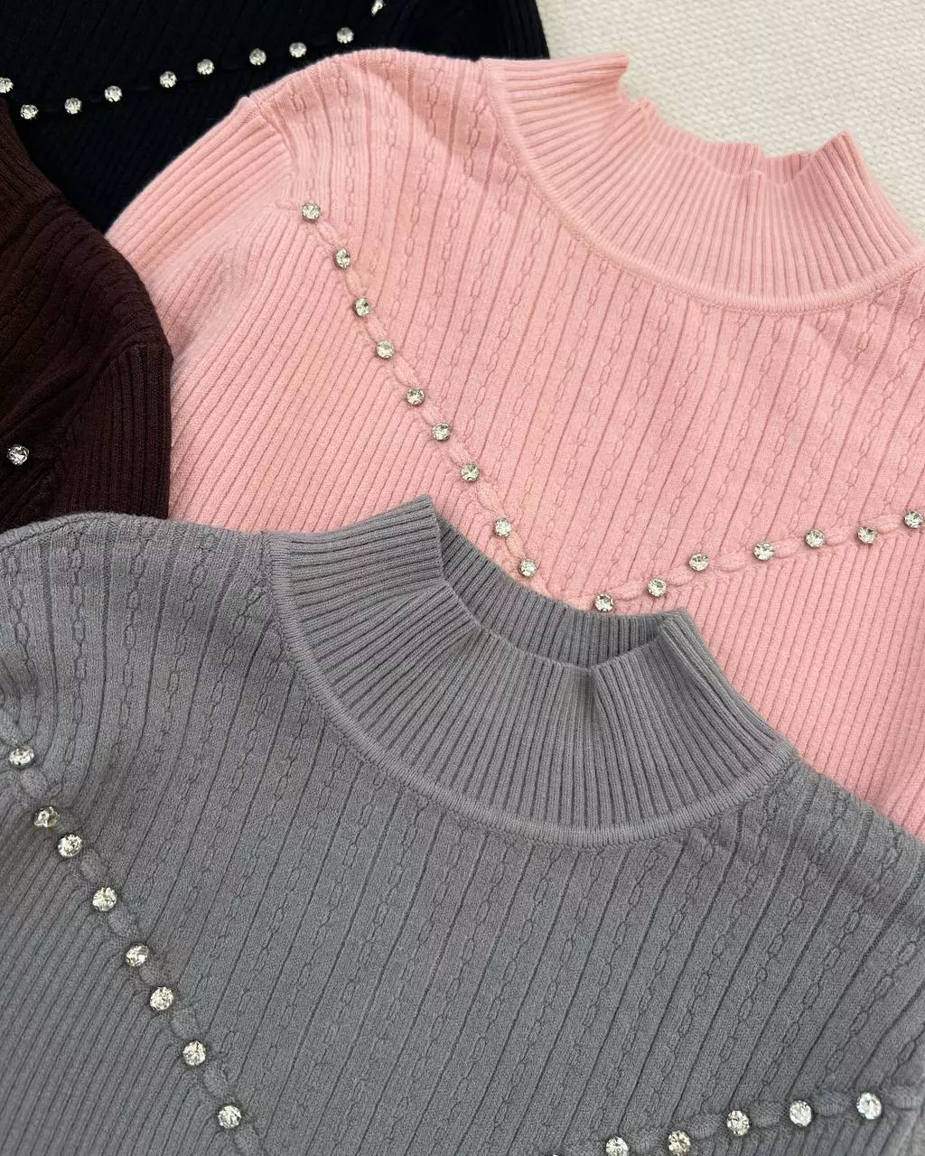 پلیور بافت یقه نگین کد 5311