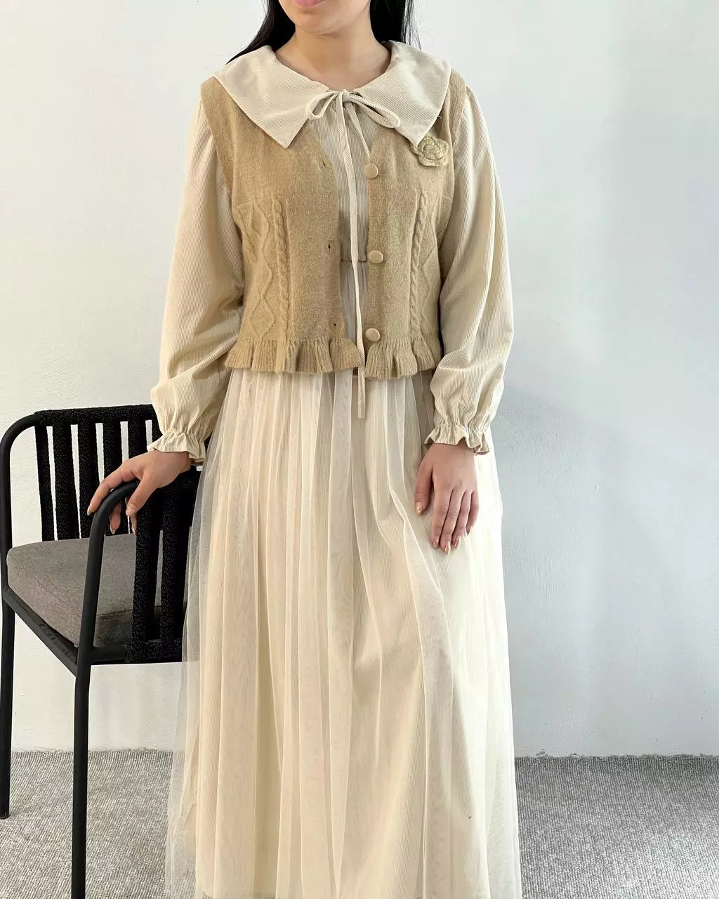 جلیقه بافت تک گل کد 5340