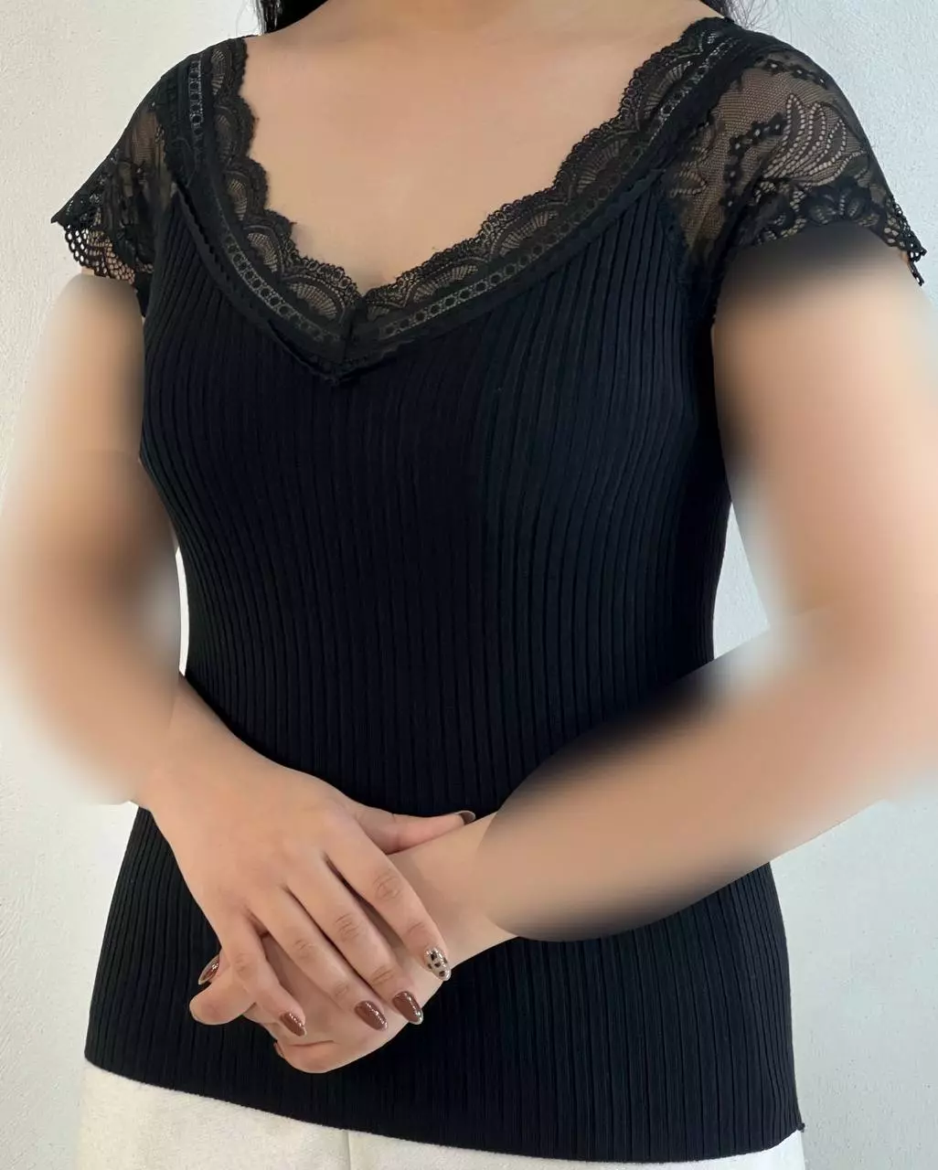 بلوز بافت استین گیپور کد 5344