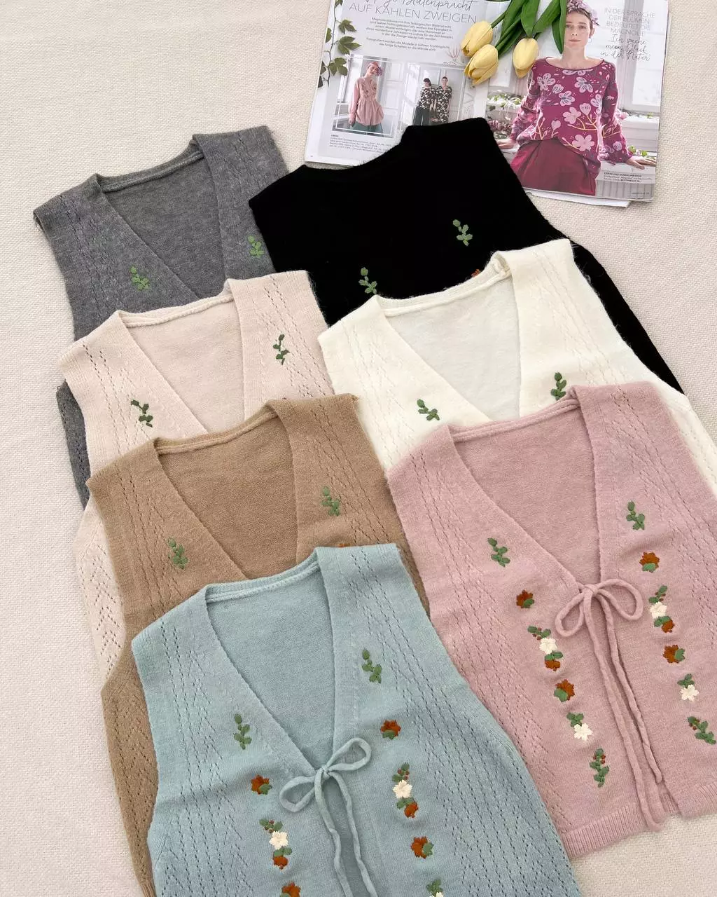 جلیقه بافت گلدوزی کد 5345