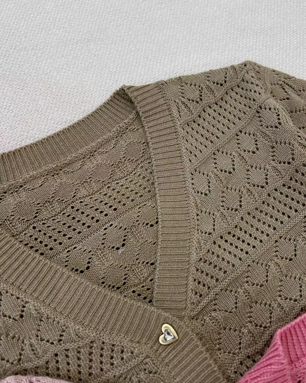 کاردیگن بافت قلاب بافی دکمه قلب کد 5349