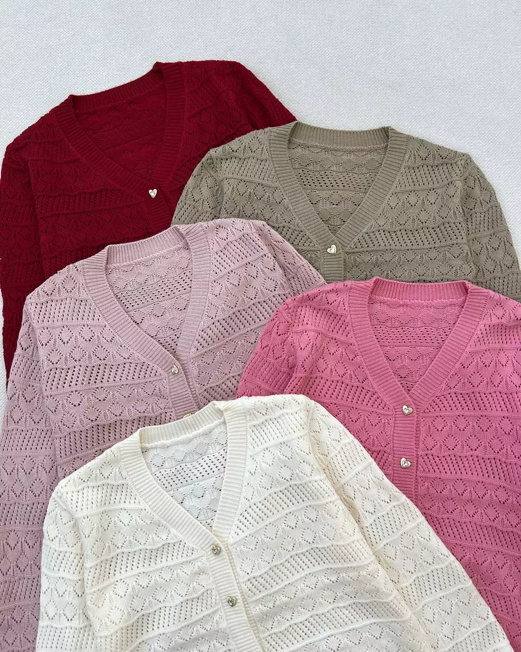 کاردیگن بافت قلاب بافی دکمه قلب کد 5349