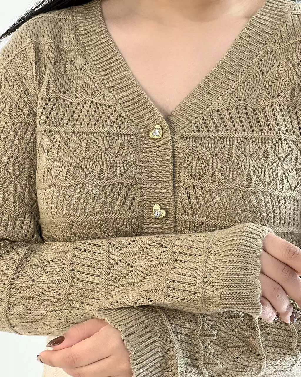 کاردیگن بافت قلاب بافی دکمه قلب کد 5349