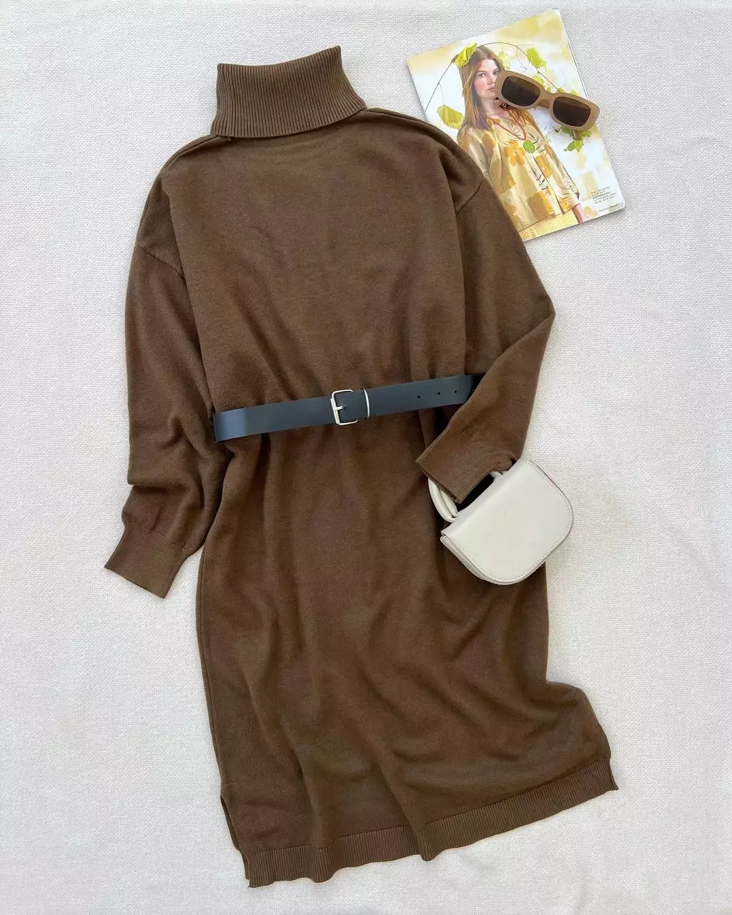 پیراهن بافت یقه اسکی بلند کد 5353