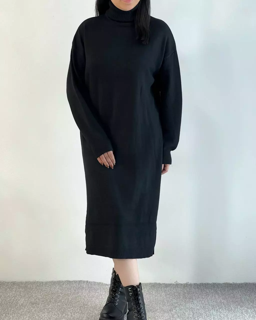 پیراهن بافت یقه اسکی بلند کد 5353