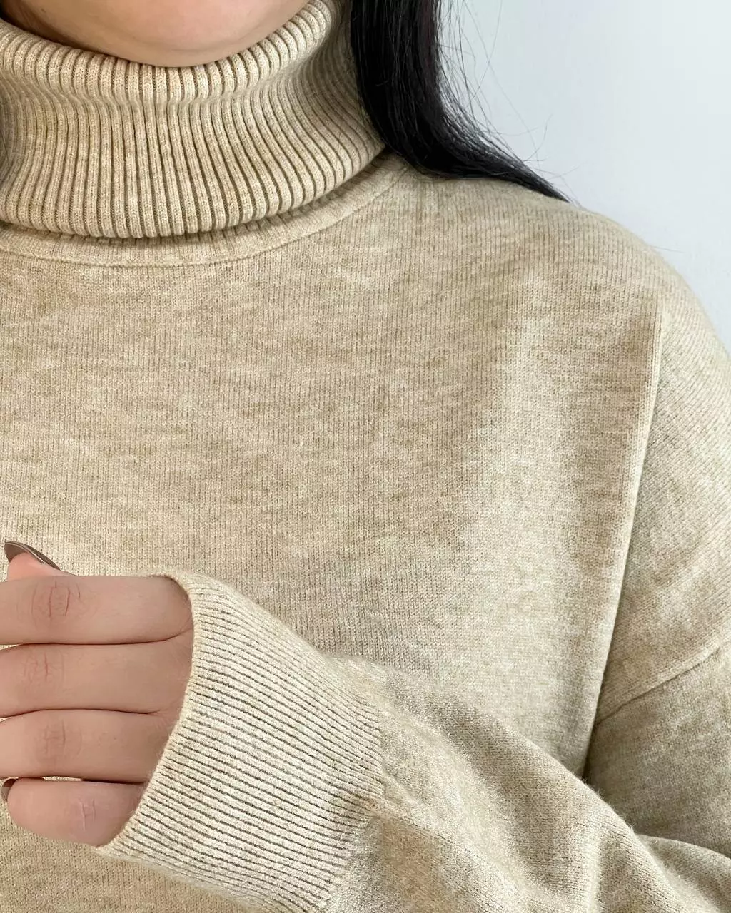 پیراهن بافت یقه اسکی بلند کد 5353