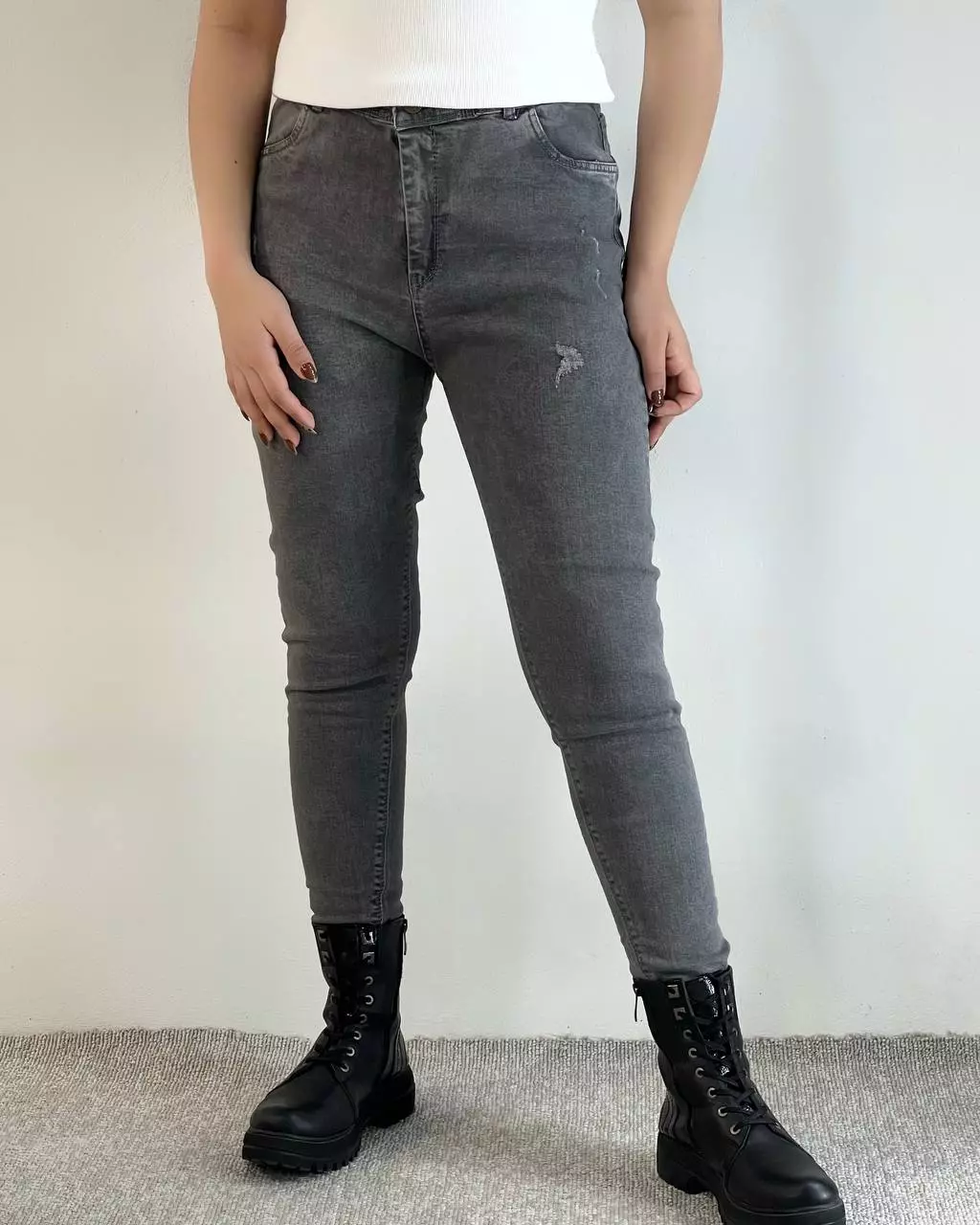 شلوار جین جذب طوسی/زغالی کد 5354