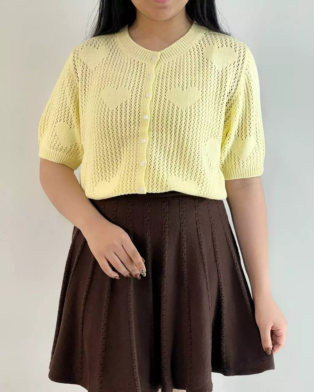 کاردیگن بافت قلاب بافی قلب کد 5355