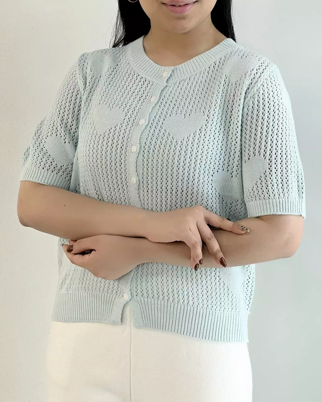 کاردیگن بافت قلاب بافی قلب کد 5355