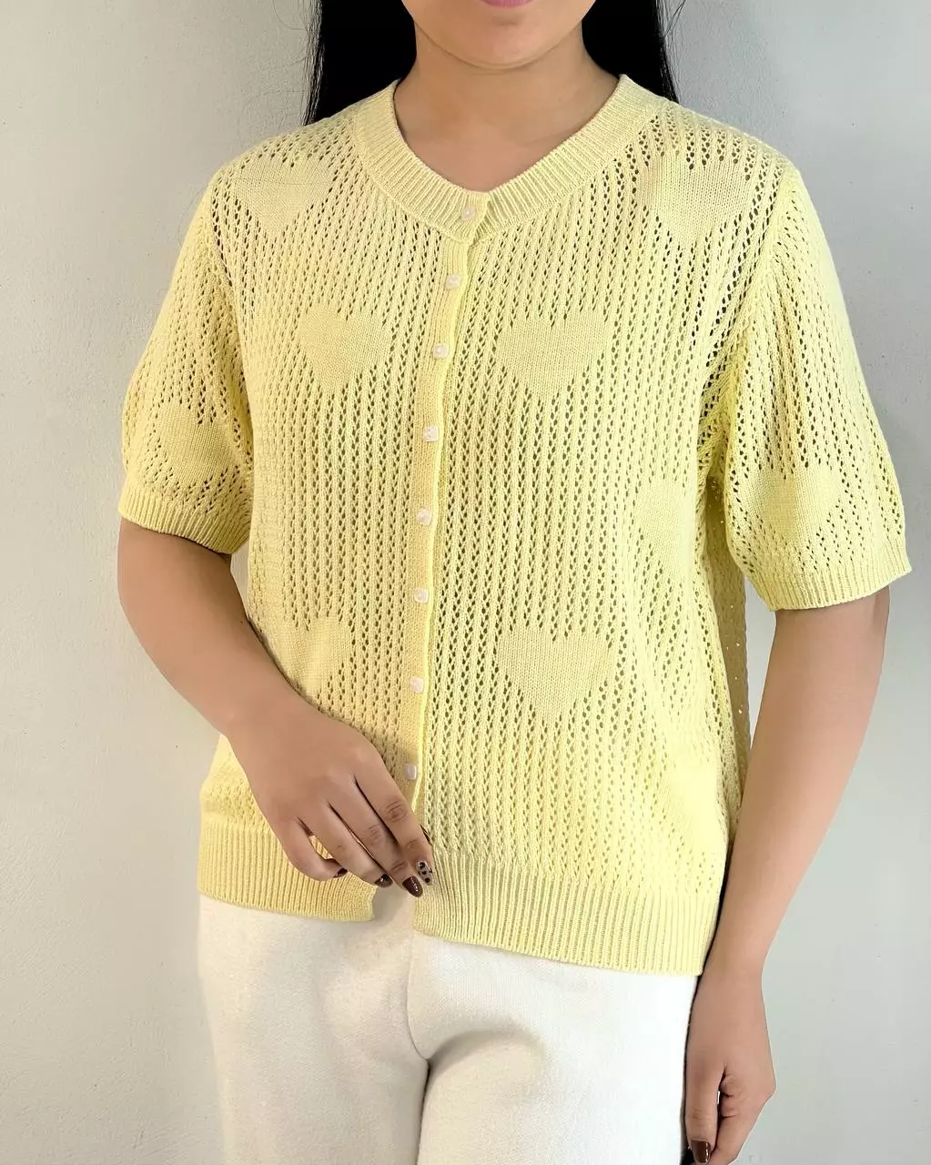 کاردیگن بافت قلاب بافی قلب کد 5355