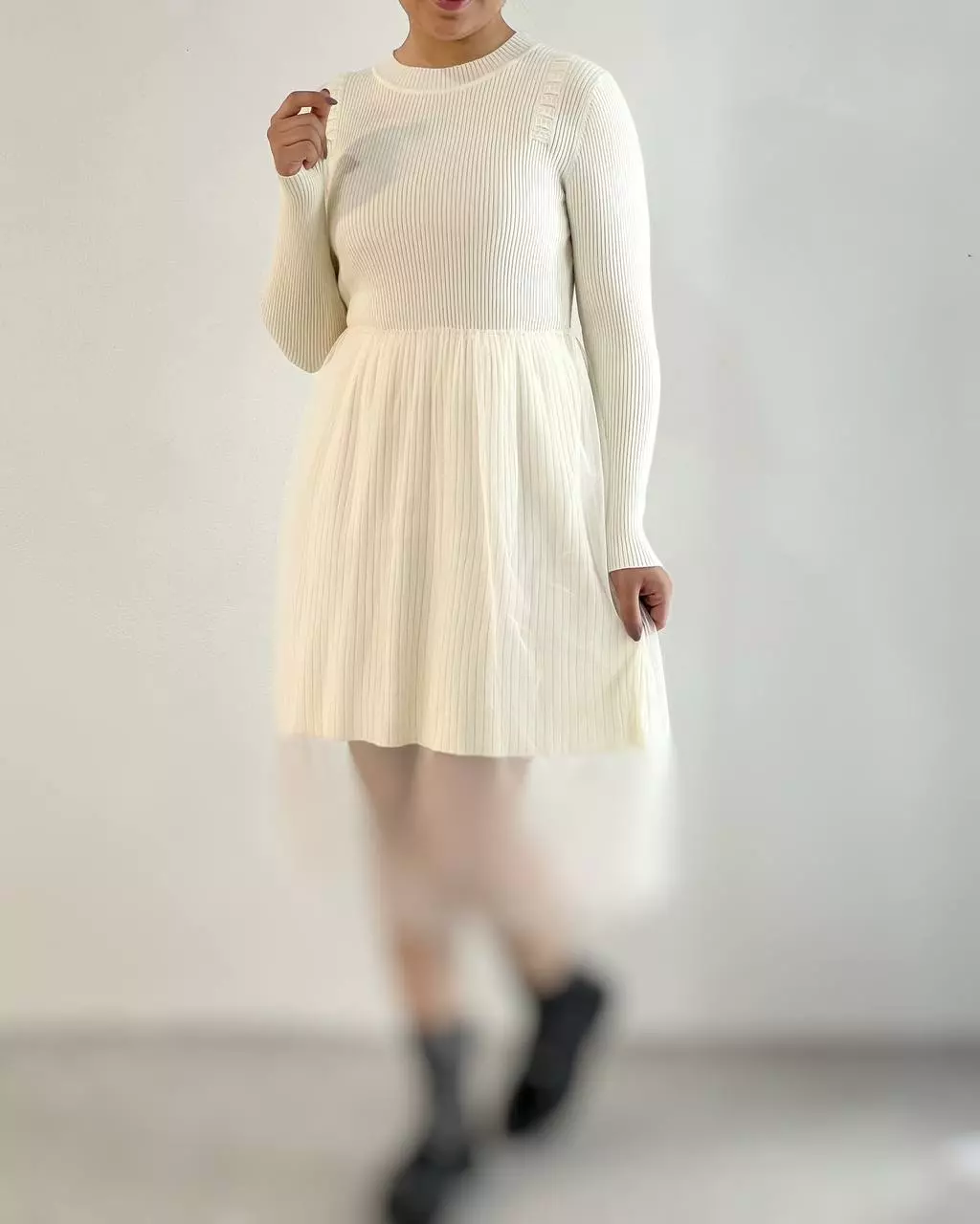 پیراهن بافت با رویی تور کد 5360