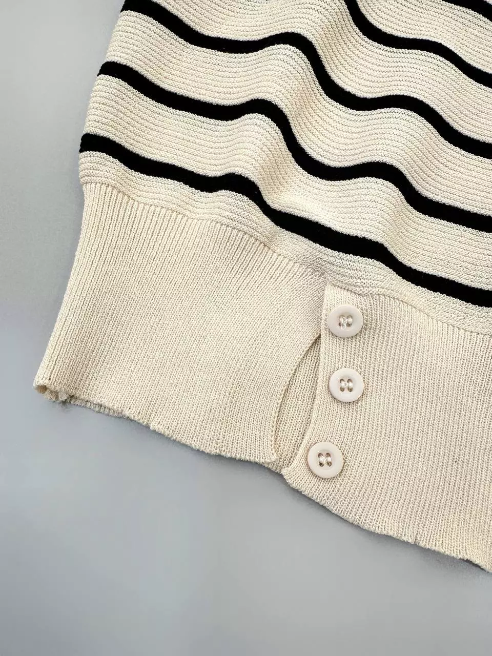 بلوز بافت راه راه استین پف کد 5361