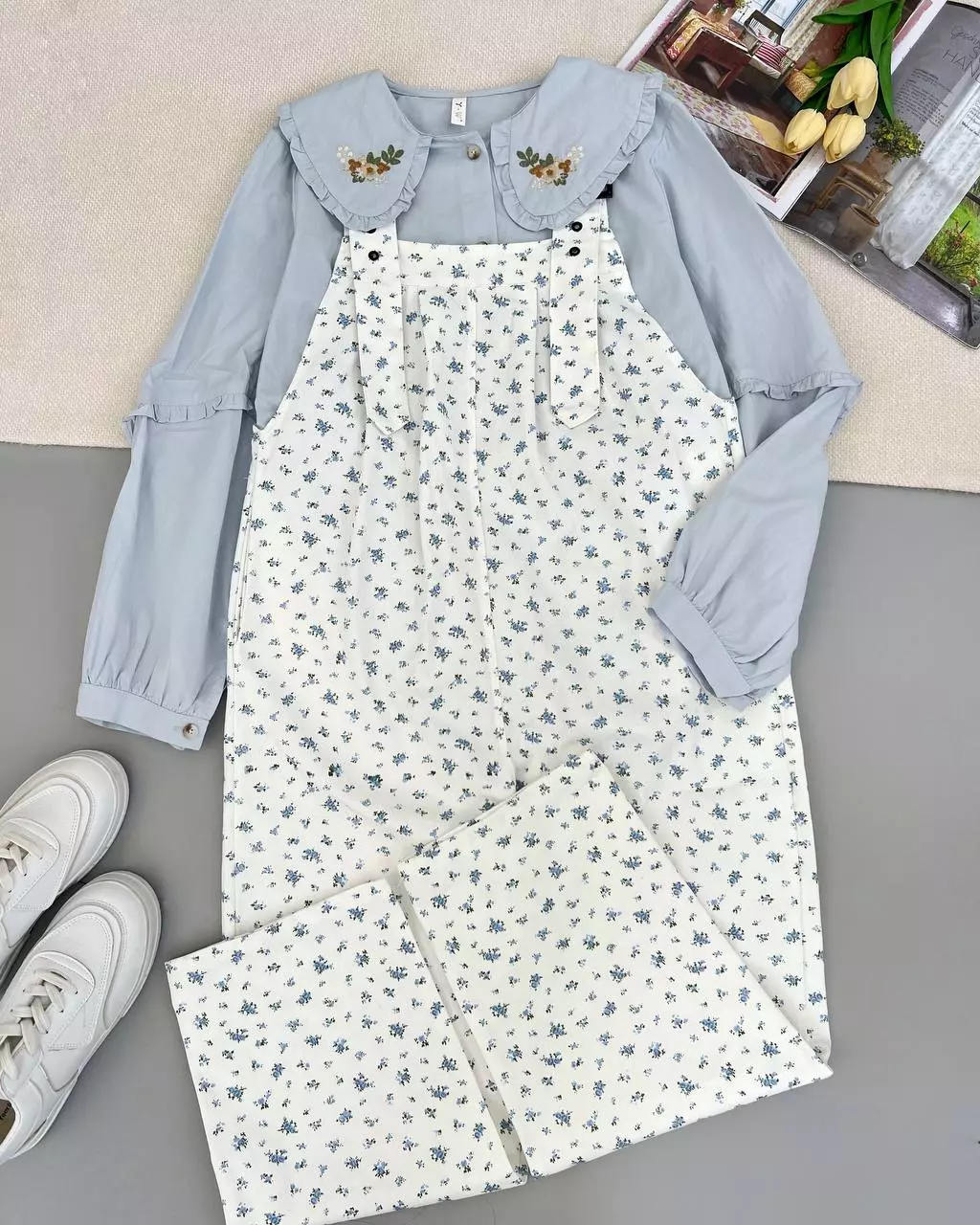 سرهمی کتان گل ریز کد 5364