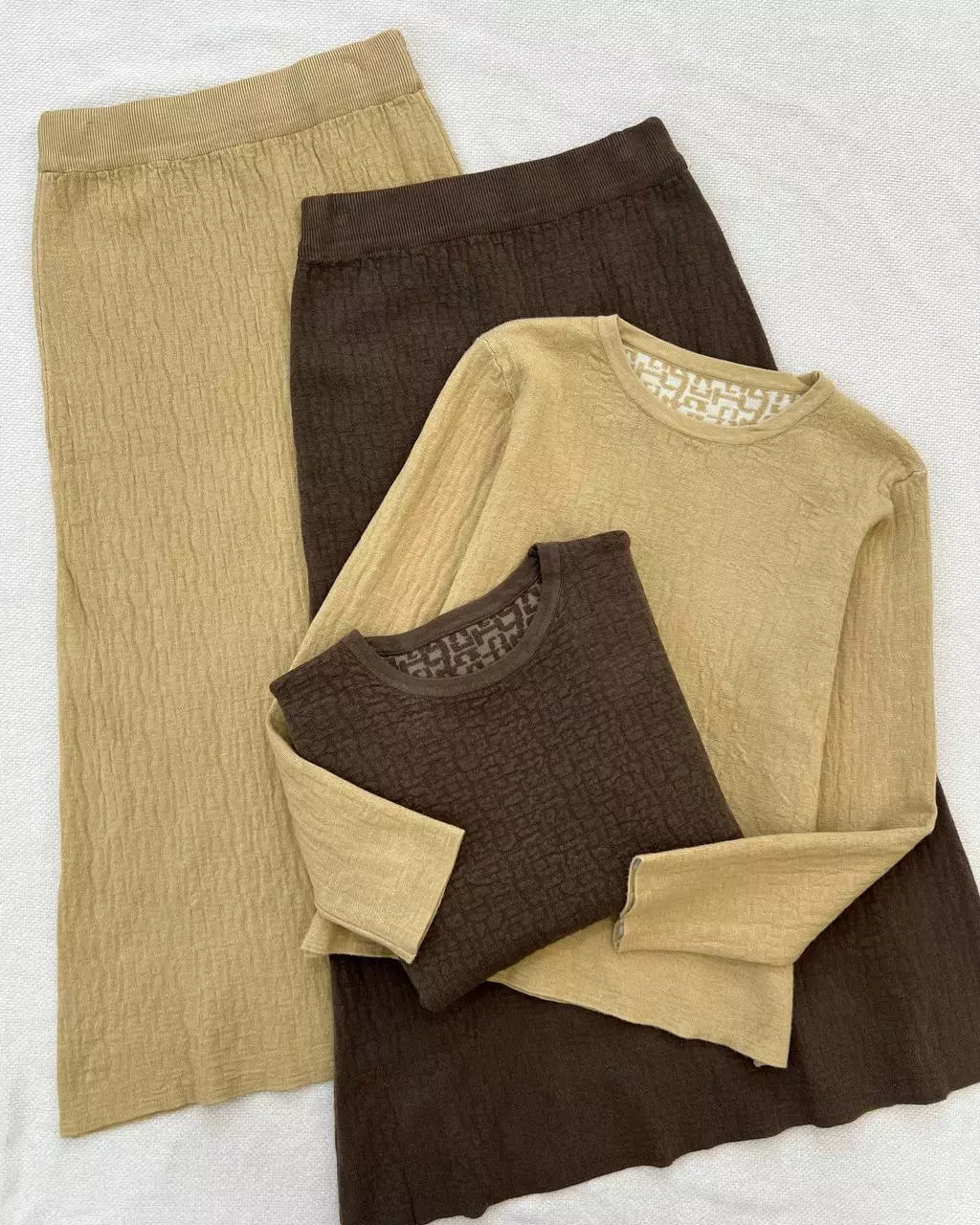 ست پلیور و دامن بافت کد 5365