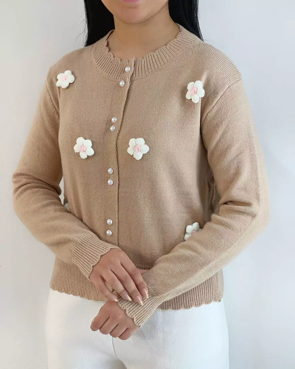 ژاکت بافت گل برجسته 6 رنگ کد 5368