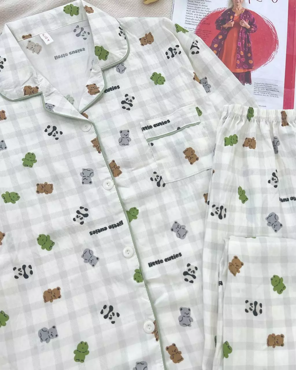 ست راحتی استین بلند جلو دکمه کد 5371