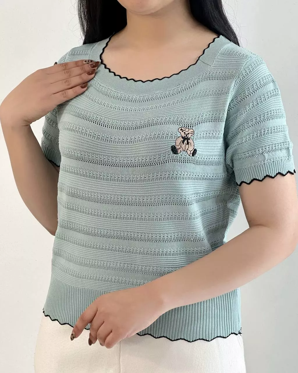 بلوز بافت سوزنی تدی کد 5378