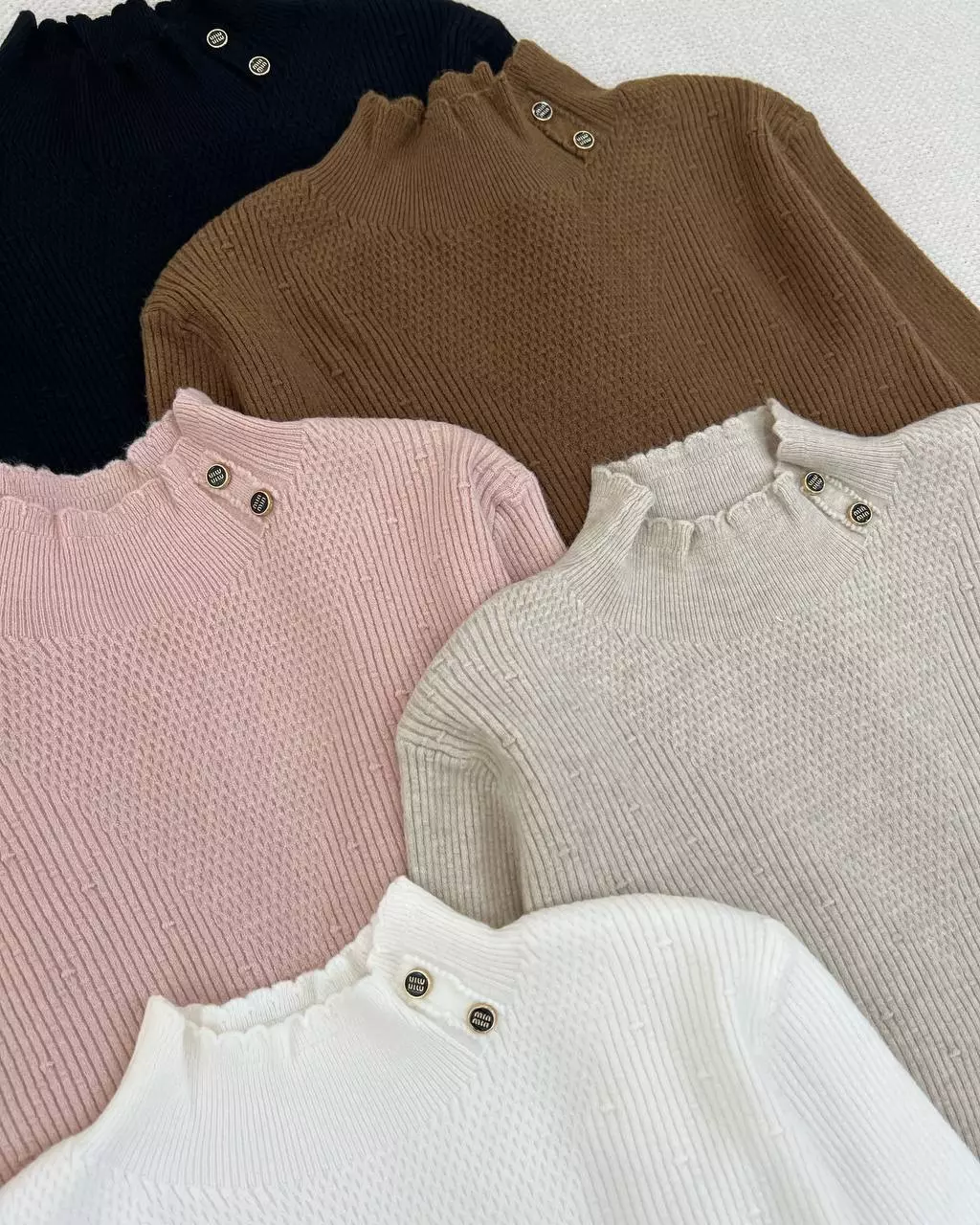 پلیور بافت یقه ایستاده 2 دکمه کد 5384