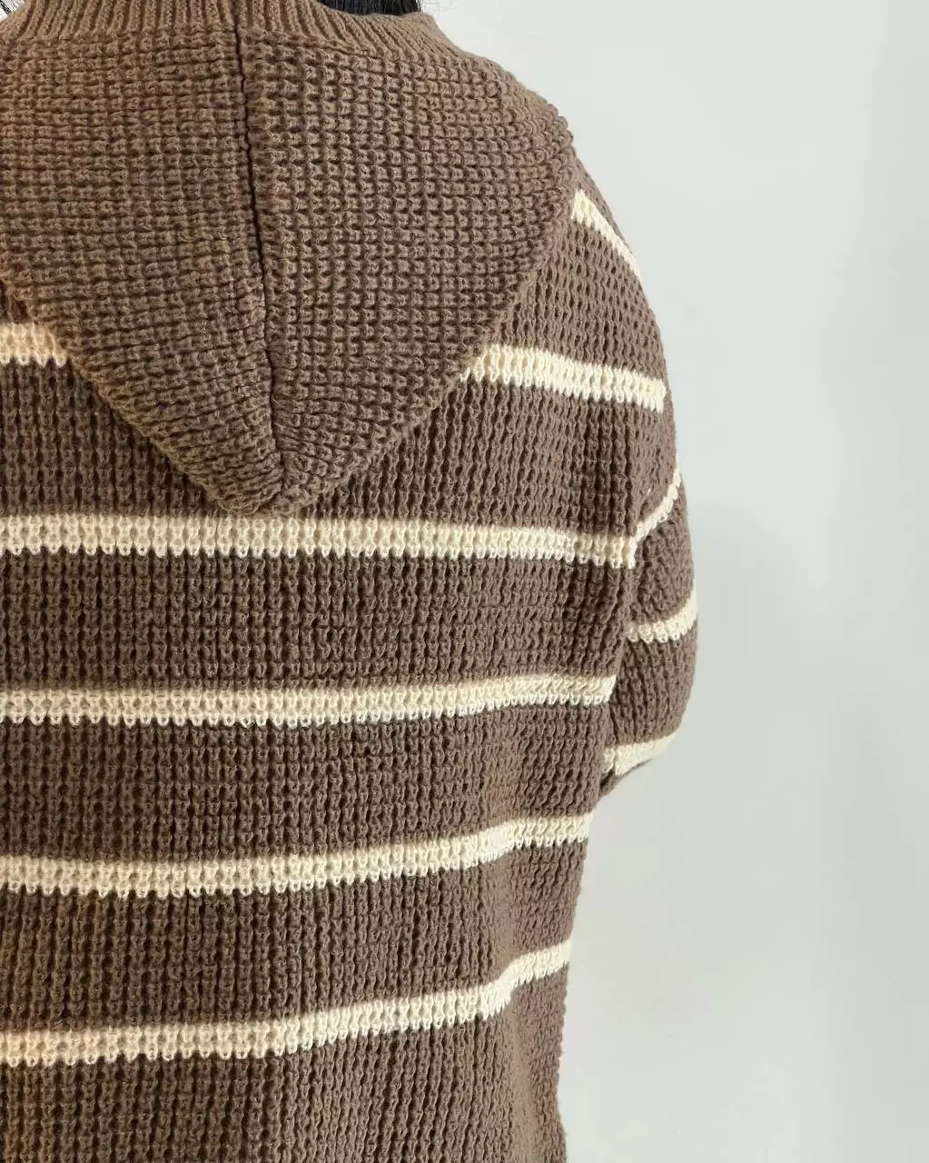 ژاکت بافت کلاهدار کد 5386