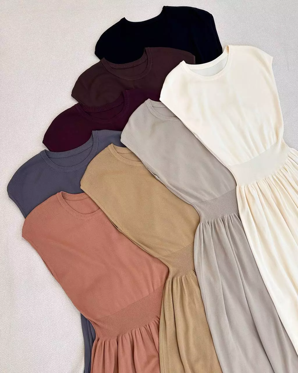 پیراهن بافت بلند کمرکش کد 5387