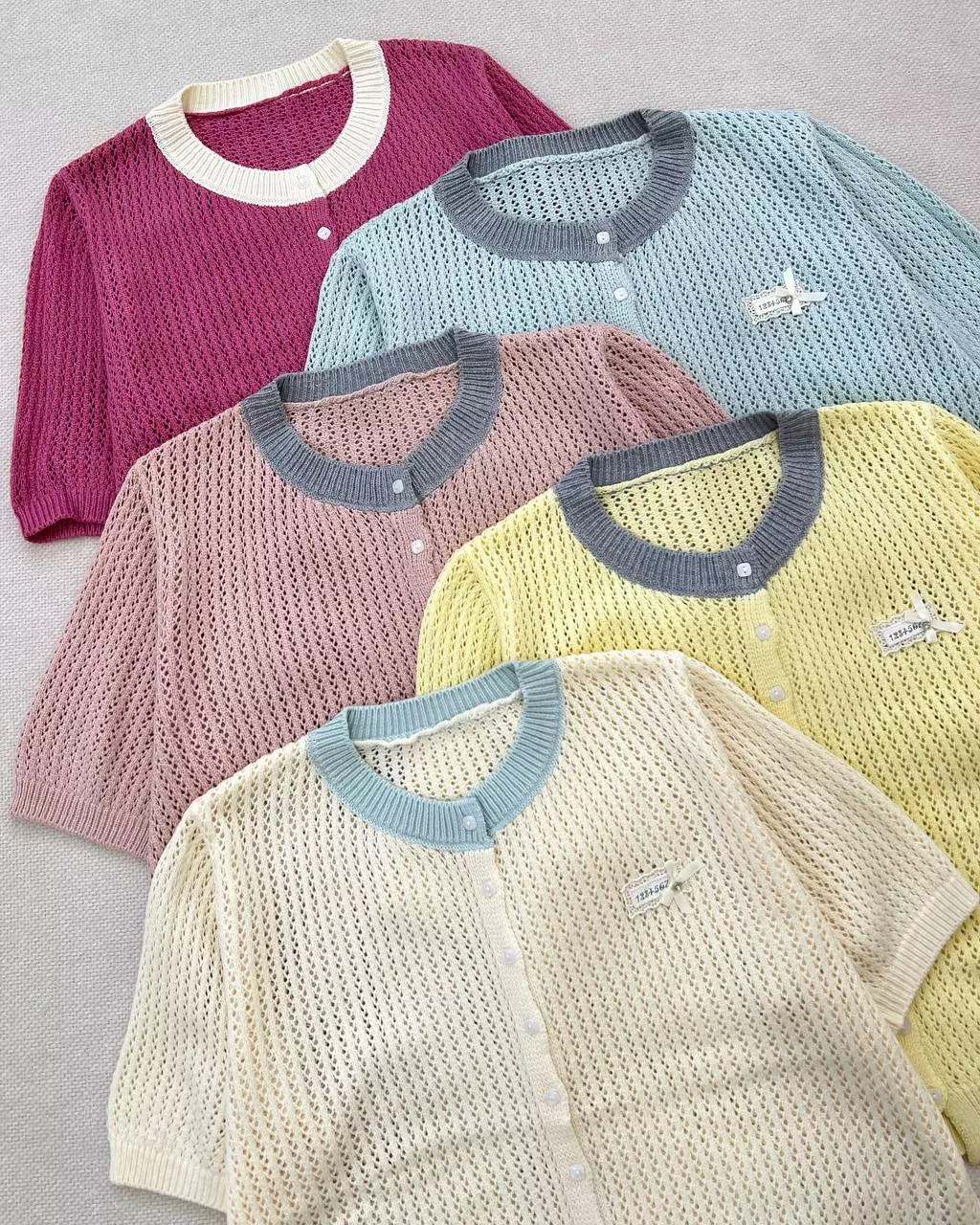 کاردیگن قلاب بافی جلو دکمه کد 5389