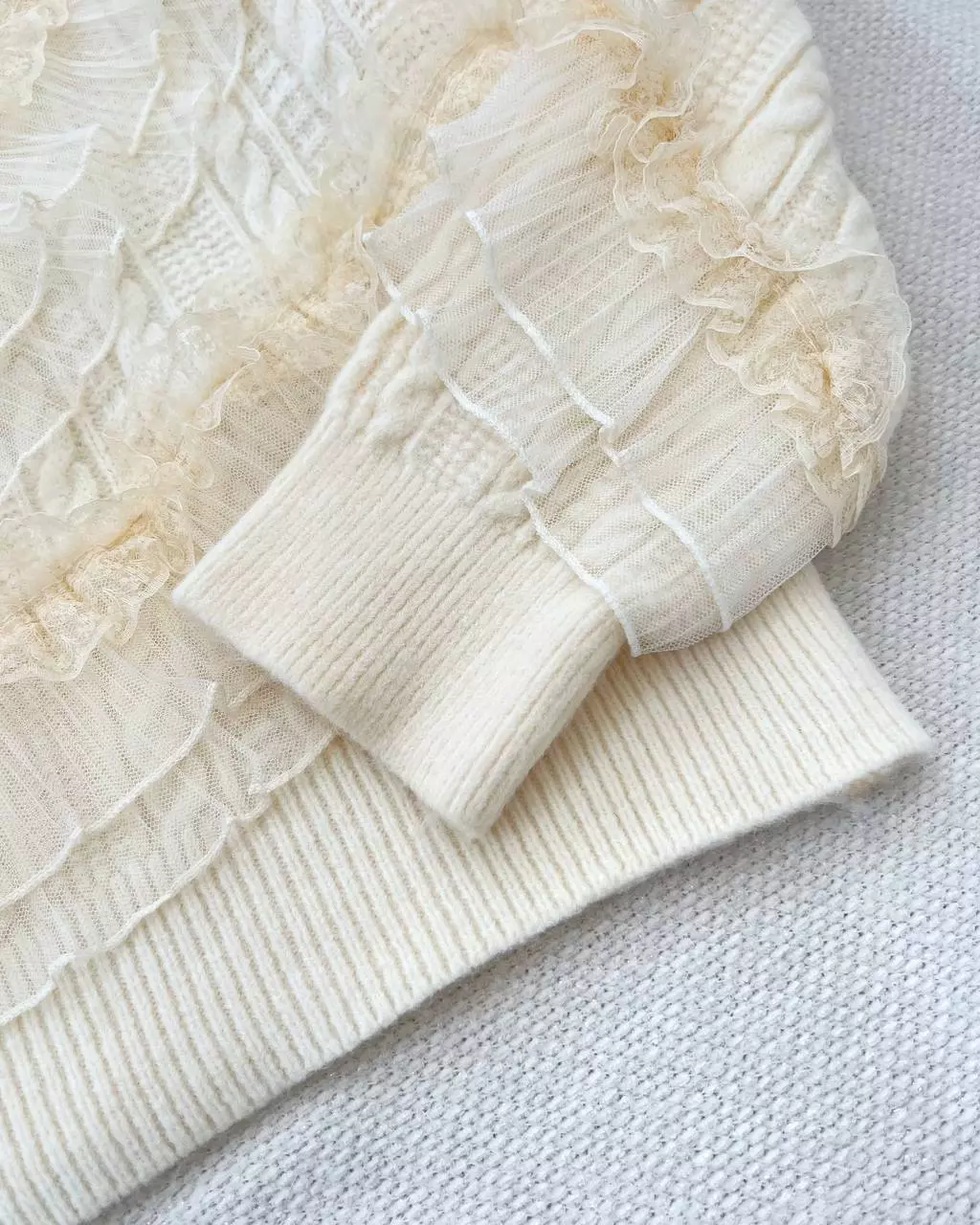 پلیور بافت زنجیری تور دوزی کد 5391