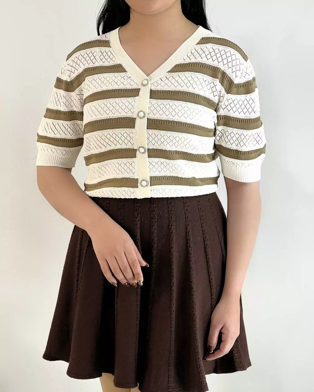 کاردیگن بافت آستین کوتاه کد 5397