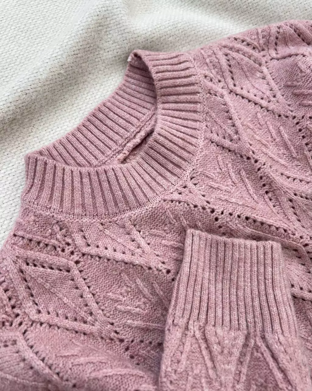 پلیور بافت طرح برجسته یقه گرد کد 5406