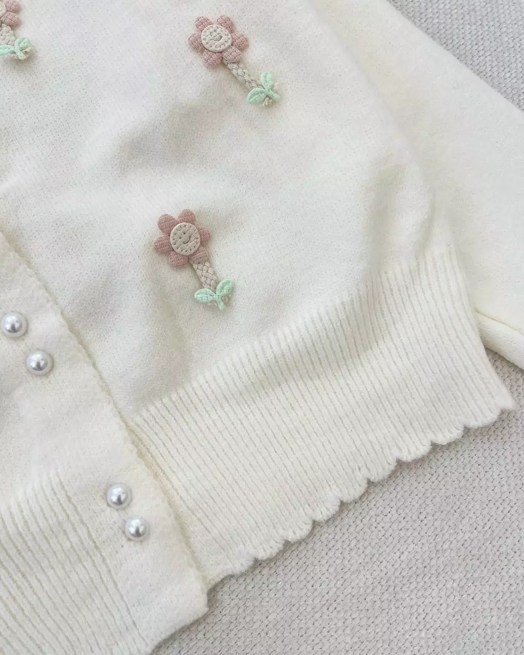 ژاکت بافت گل برجسته 6 رنگ کد 5411