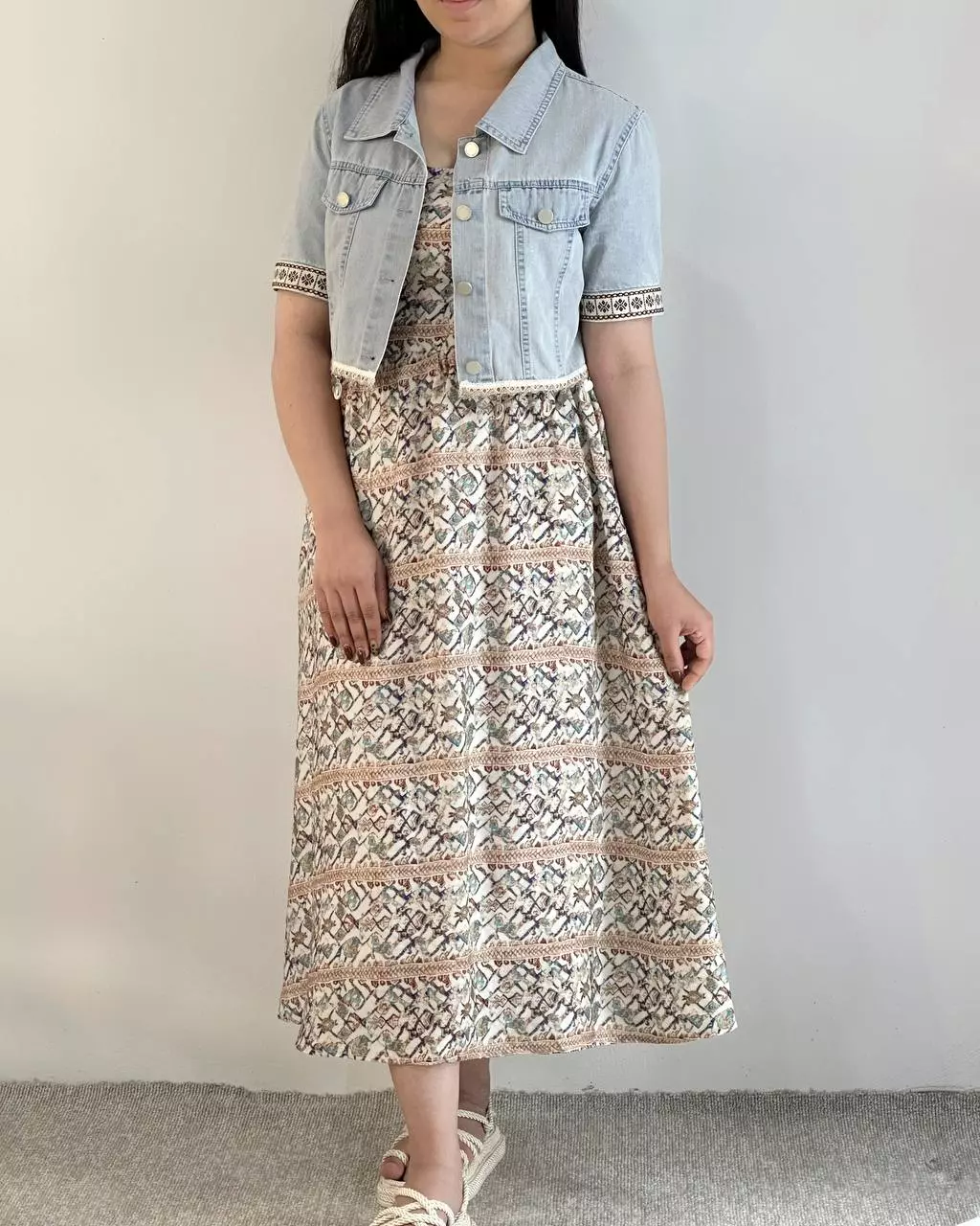 ست سارافون بهمراه کت جین کد 5412