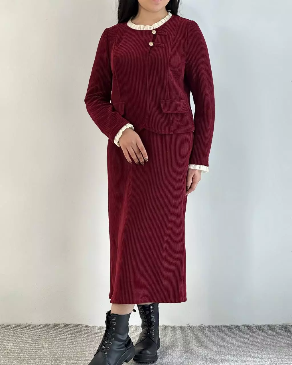 ست کت و دامن مخمل کد 5414