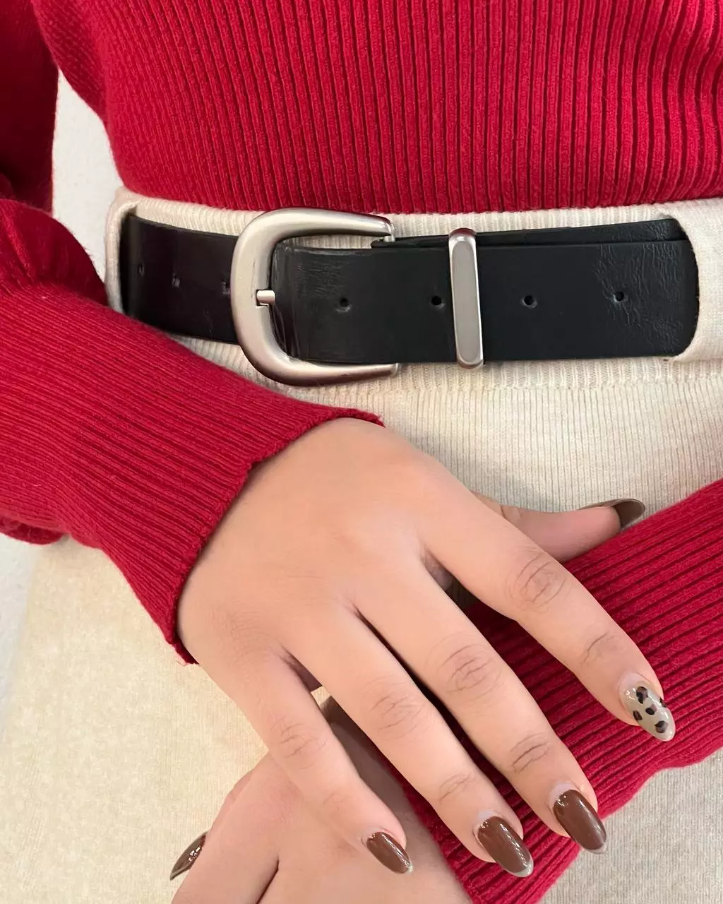 دامن بافت بلند کمربندی کد 5418