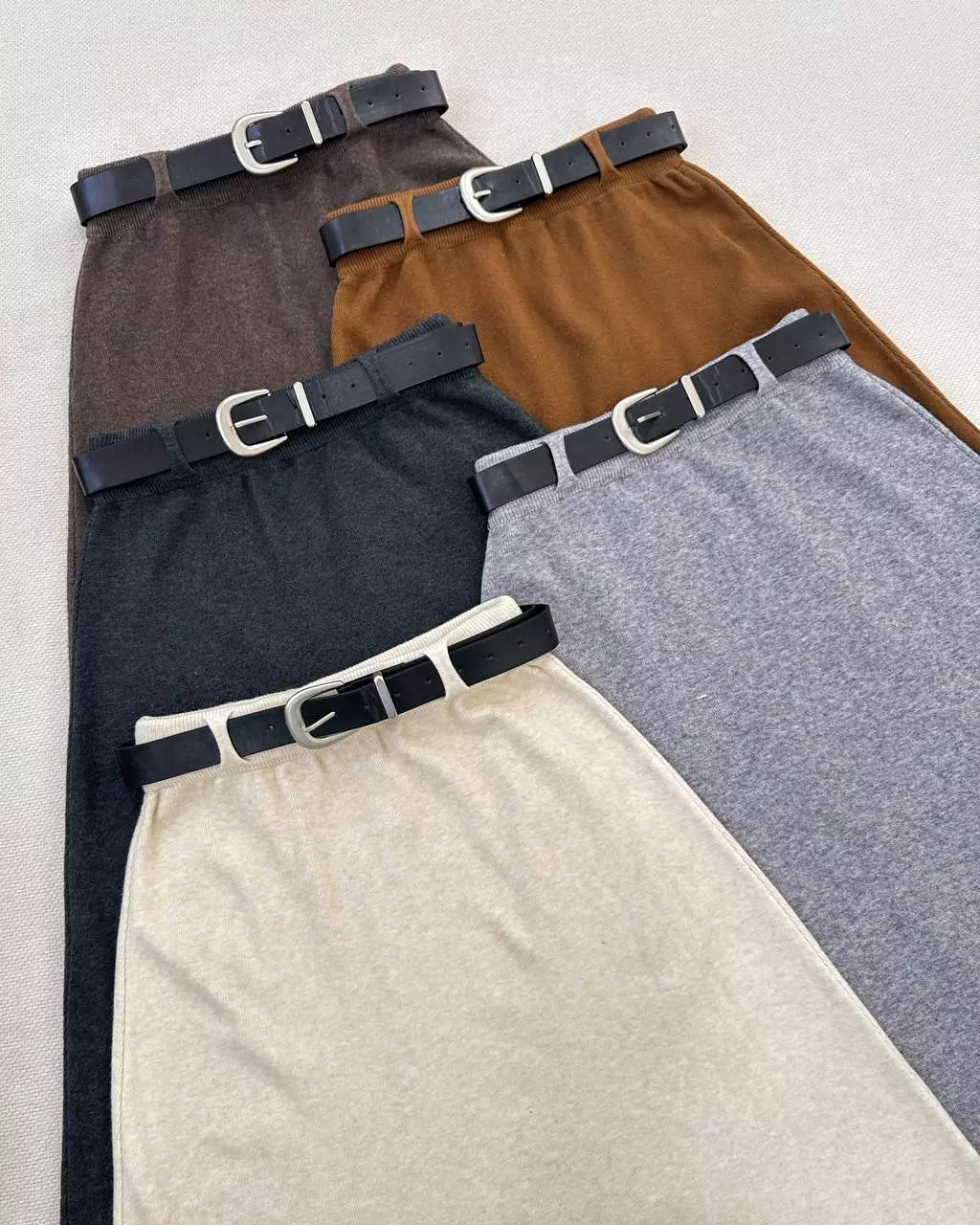 دامن بافت بلند کمربندی کد 5418