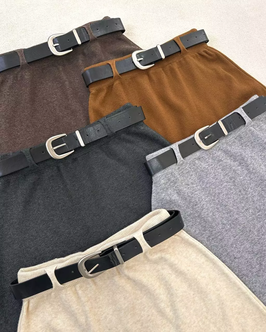 دامن بافت بلند کمربندی کد 5418