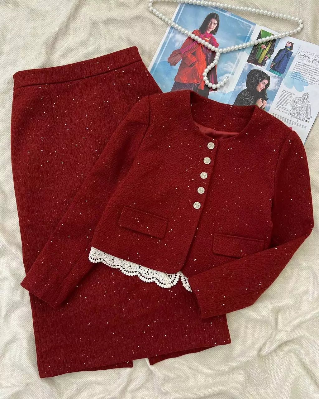 ست کت و دامن فوتر کد 5420