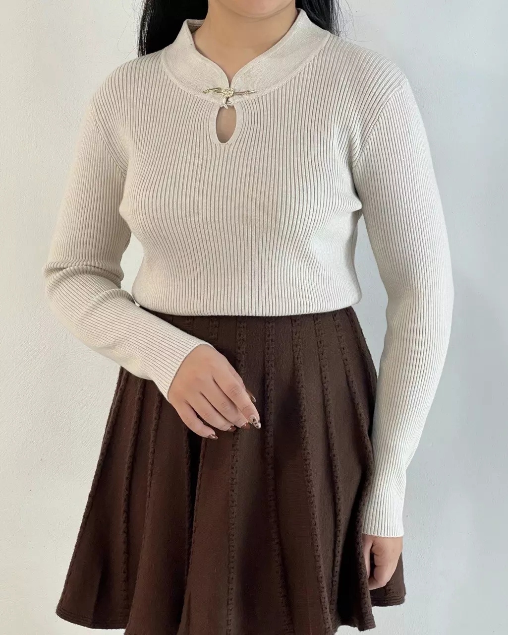 پلیور بافت یقه قفلی کد 5421