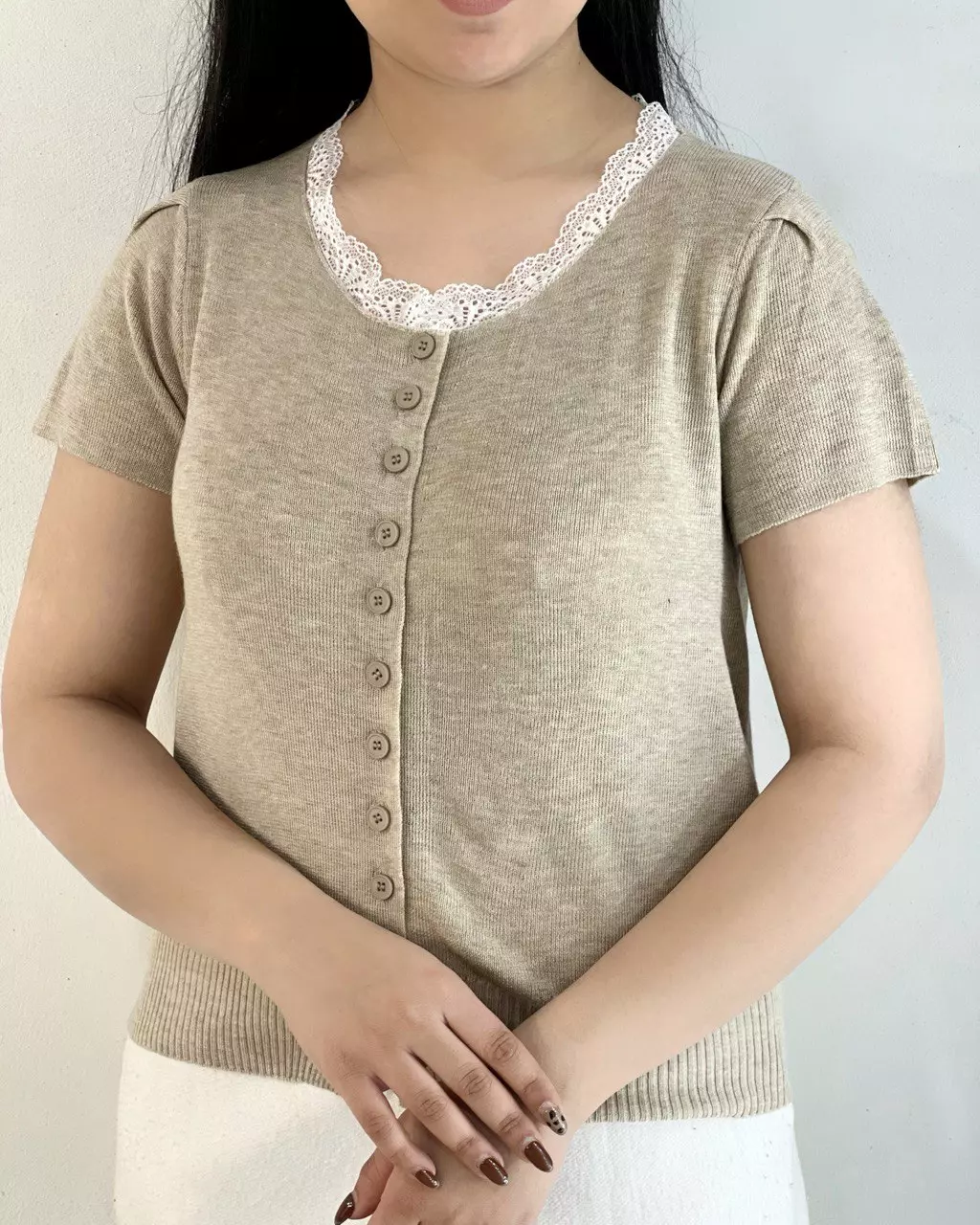 بلوز بافت یقه گیپور کد 5423