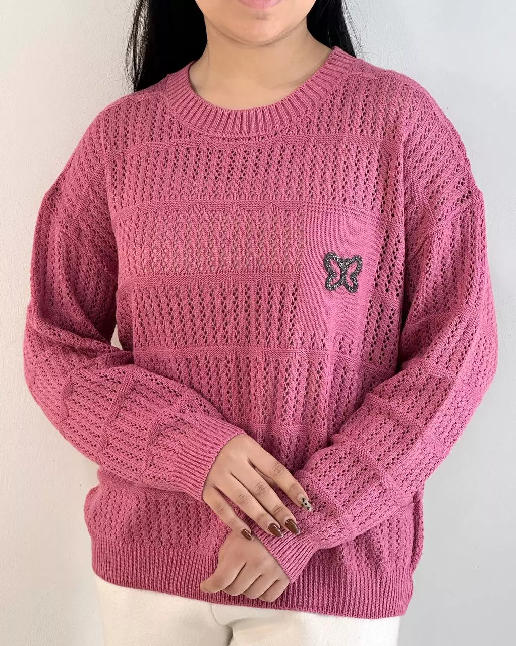 پلیور بافت قلاب بافی کد 5430