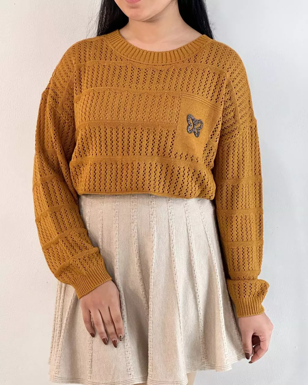 پلیور بافت قلاب بافی کد 5430