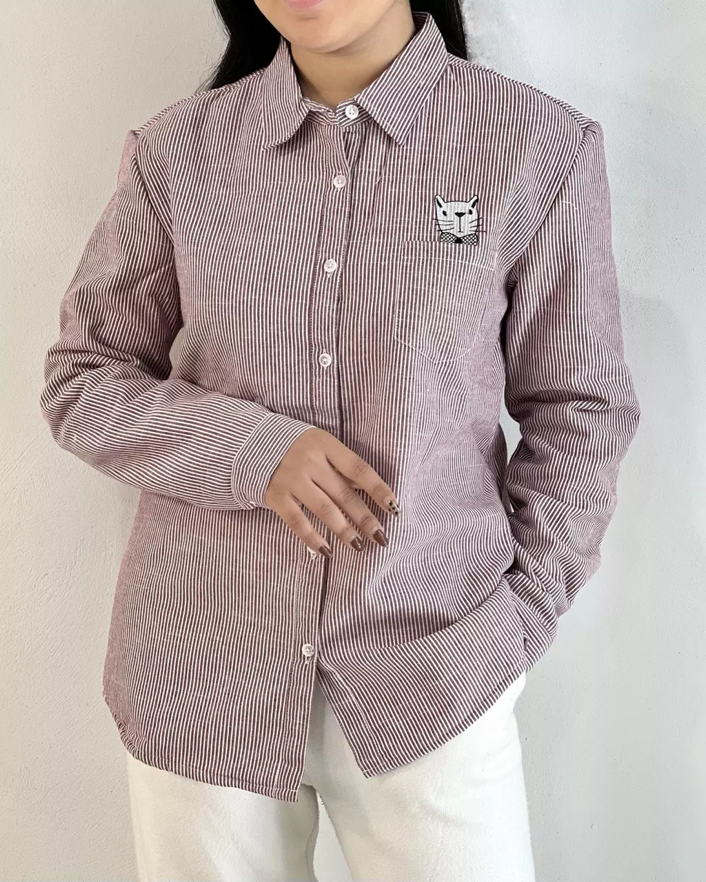 شومیز داخل تمام خز راه راه کد 5432