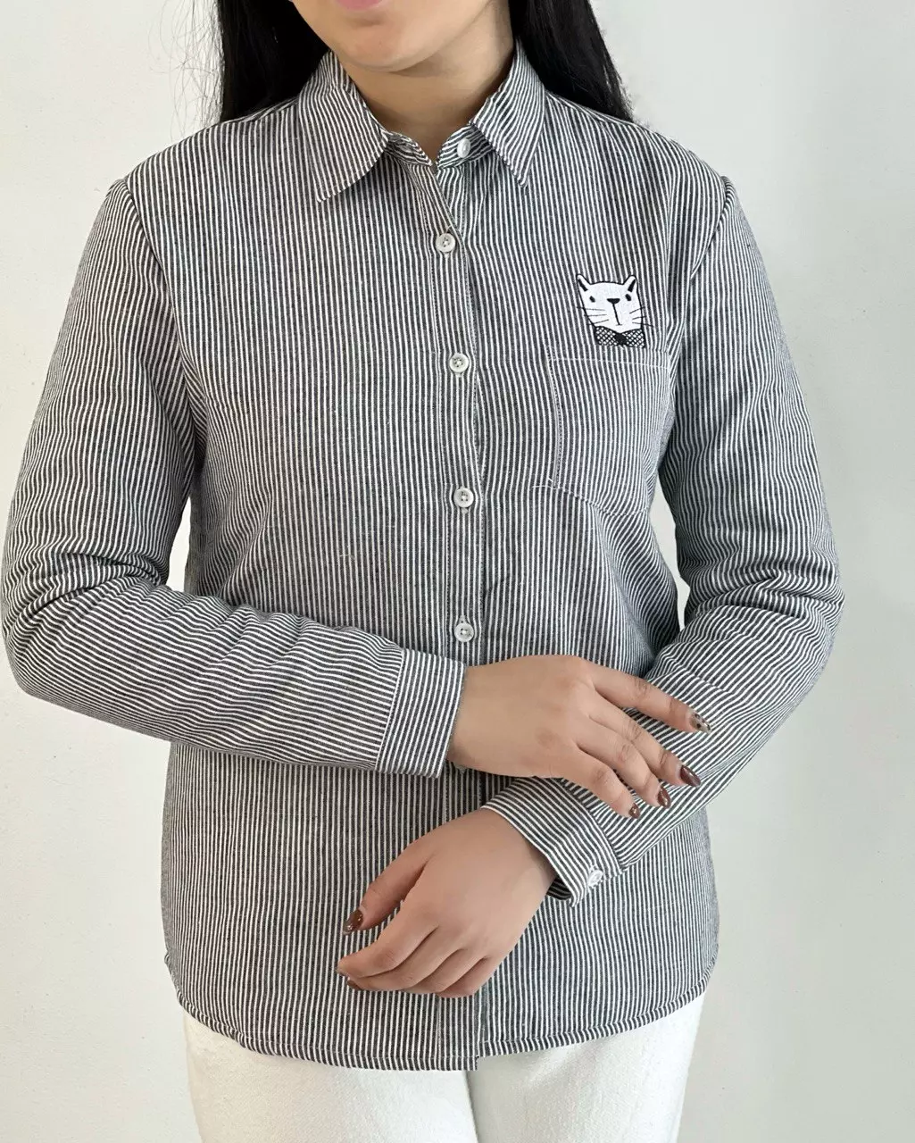 شومیز داخل تمام خز راه راه کد 5432