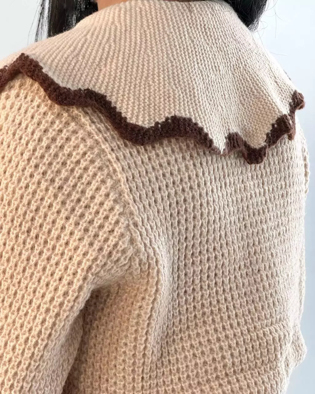 ژاکت بافت یقه گلدوزی عروسکی 2 کد 5454