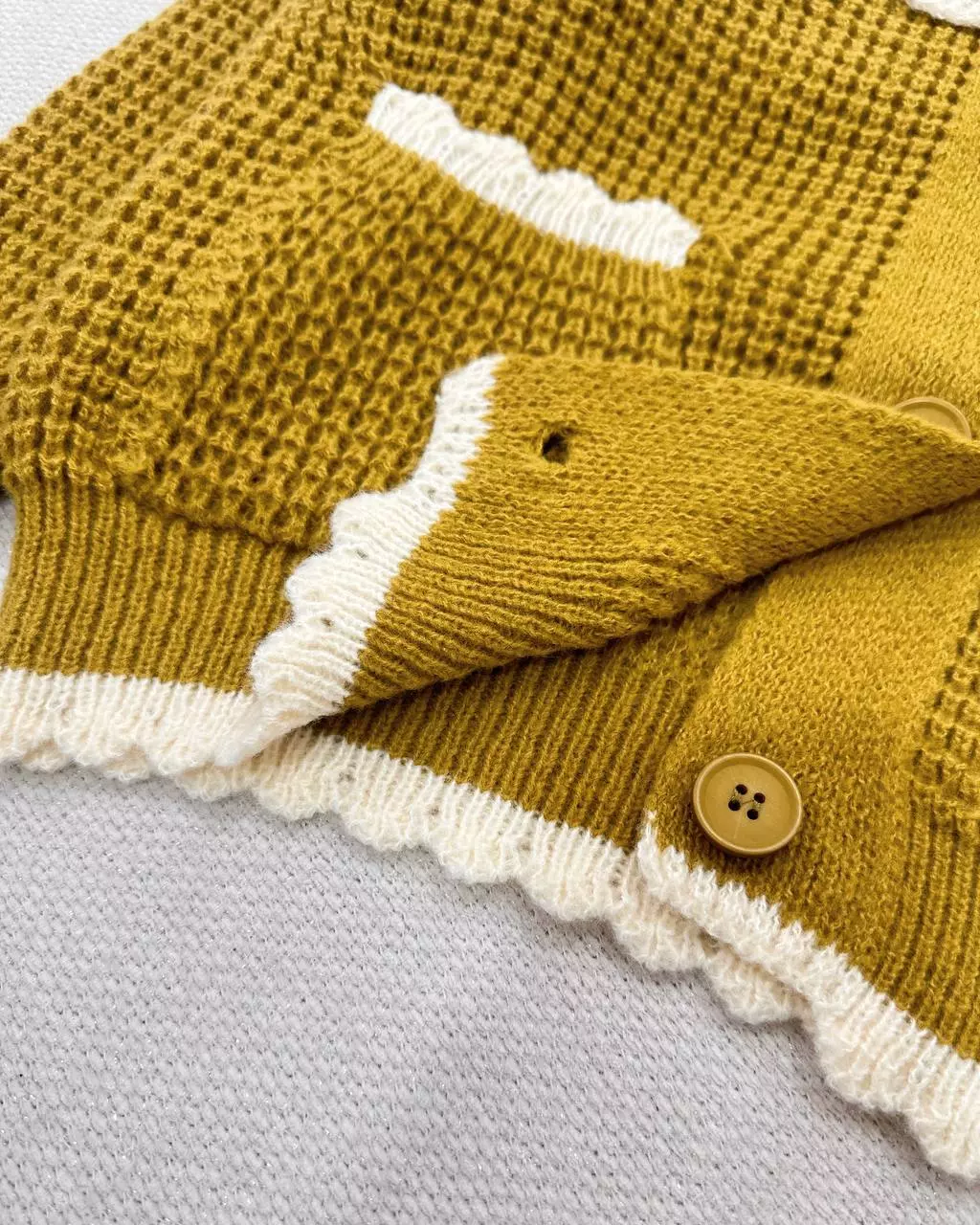 ژاکت بافت یقه گلدوزی عروسکی 2 کد 5454