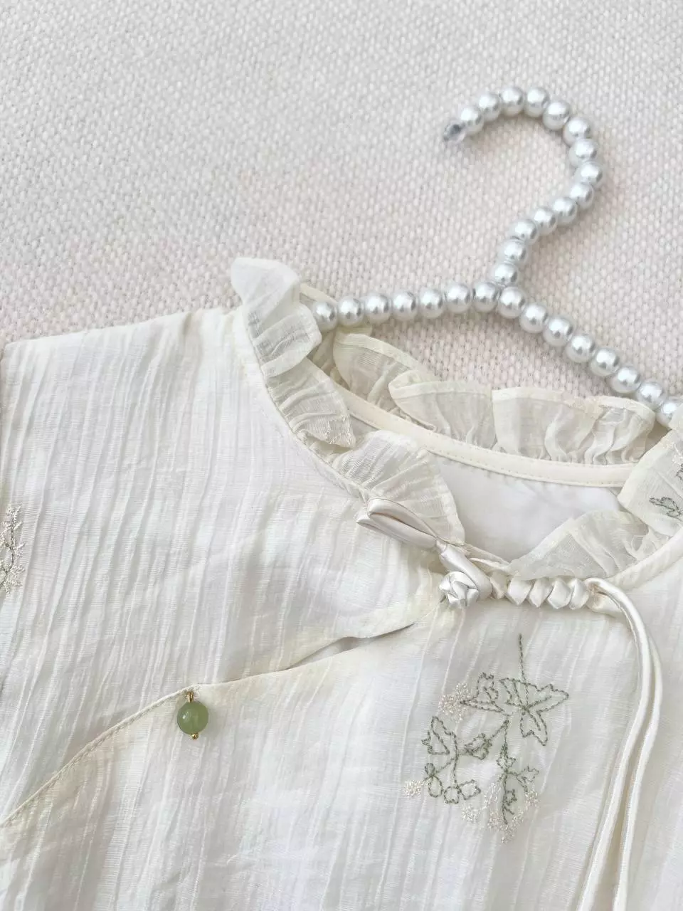 شومیز حریر کریشه گلدوزی کد 5456