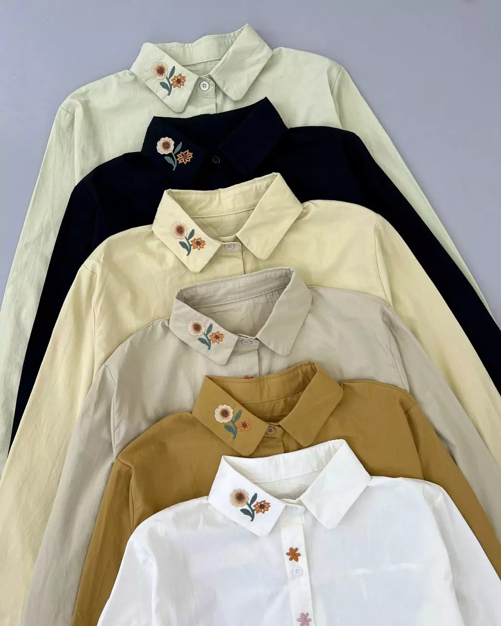 شومیز کتان یقه گلدوزی کد 5457